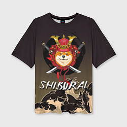 Женская футболка оверсайз Shiburai и волны