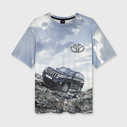Женская футболка оверсайз Toyota Land Cruiser Prado на скальных камнях Mount