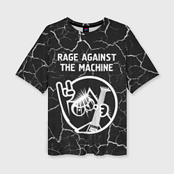 Женская футболка оверсайз Rage Against The Machine КОТ Трещины