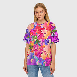 Футболка оверсайз женская Цветочные бутоны, цвет: 3D-принт — фото 2