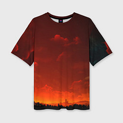 Женская футболка оверсайз Облака перед восходом солнца