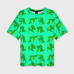 Футболка оверсайз женская FUNNY CROCODILES, цвет: 3D-принт