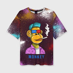 Женская футболка оверсайз Nft token art Monkey