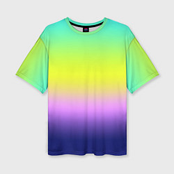 Женская футболка оверсайз Разноцветный размытый фон градиент