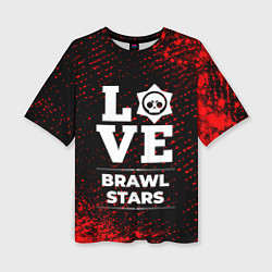 Женская футболка оверсайз Brawl Stars Love Классика