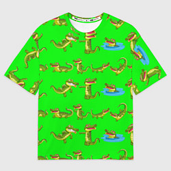 Футболка оверсайз женская CHARMING CROCODILES, цвет: 3D-принт