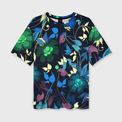 Футболка оверсайз женская Color summer night Floral pattern, цвет: 3D-принт