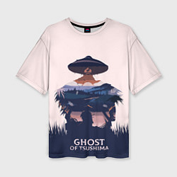 Женская футболка оверсайз Призрак Цусимы Самурай