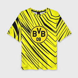 Женская футболка оверсайз Borussia боруссия абстрактный фон желтый