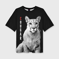 Женская футболка оверсайз Cougar - wild cat