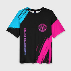 Футболка оверсайз женская Manchester United Neon Gradient, цвет: 3D-принт