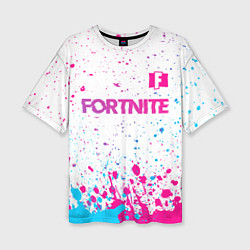 Женская футболка оверсайз Fortnite Neon Gradient