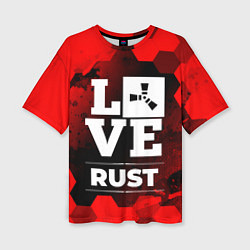 Женская футболка оверсайз Rust Love Классика