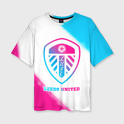 Женская футболка оверсайз Leeds United Neon Gradient