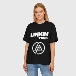 Футболка оверсайз женская Linkin Park логотип и надпись, цвет: 3D-принт — фото 2