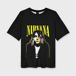 Женская футболка оверсайз Рок - группа Nirvana