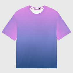 Футболка оверсайз женская PINK-BLUE GRADIENT ГРАДИЕНТ, цвет: 3D-принт