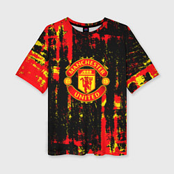 Женская футболка оверсайз Manchester united краска