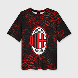 Женская футболка оверсайз Ac milan фк милан logo