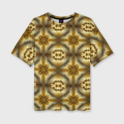 Женская футболка оверсайз Калейдоскоп GOLD золотые 3D текстуры
