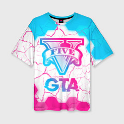 Женская футболка оверсайз GTA Neon Gradient
