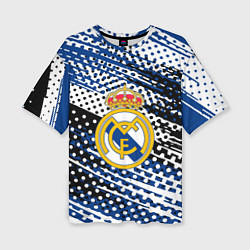 Женская футболка оверсайз Real madrid Реал Мадрид краски