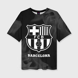 Футболка оверсайз женская Barcelona Sport на темном фоне, цвет: 3D-принт