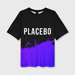Женская футболка оверсайз Placebo Purple Grunge