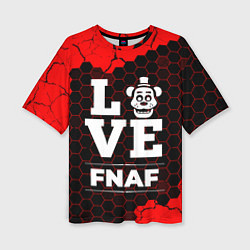 Женская футболка оверсайз FNAF Love Классика