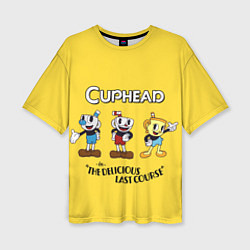 Женская футболка оверсайз Cuphead the delicious last course