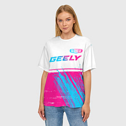 Футболка оверсайз женская Geely Auto Neon Gradient, цвет: 3D-принт — фото 2