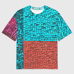 Футболка оверсайз женская Каменно-кирпичная броня - Оранжевый, цвет: 3D-принт