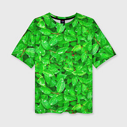 Футболка оверсайз женская Зелёные листья - текстура, цвет: 3D-принт