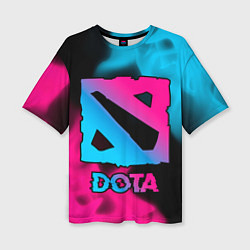 Женская футболка оверсайз Dota Neon Gradient