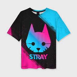 Женская футболка оверсайз Stray - Neon Gradient