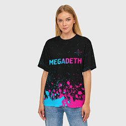 Футболка оверсайз женская Megadeth - neon gradient, цвет: 3D-принт — фото 2