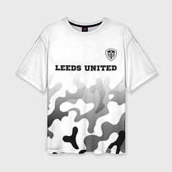 Футболка оверсайз женская Leeds United sport на светлом фоне: символ сверху, цвет: 3D-принт