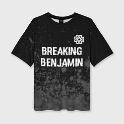 Женская футболка оверсайз Breaking Benjamin glitch на темном фоне: символ св