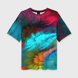 Женская футболка оверсайз Colorful Explosion