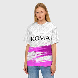 Футболка оверсайз женская Roma pro football: символ сверху, цвет: 3D-принт — фото 2