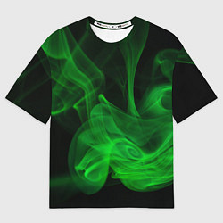 Футболка оверсайз женская Зелёный абстрактный дым, цвет: 3D-принт
