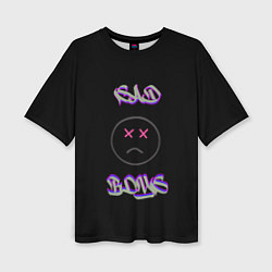 Футболка оверсайз женская Sad Boys логотип, цвет: 3D-принт