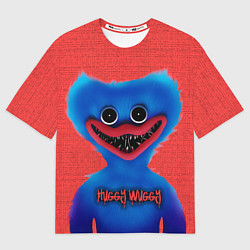 Футболка оверсайз женская Хаги Ваги на красном фоне, цвет: 3D-принт