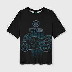 Женская футболка оверсайз Yamaha moto theme