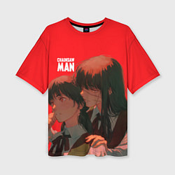 Женская футболка оверсайз Человек-бензопила: гибрид Митака