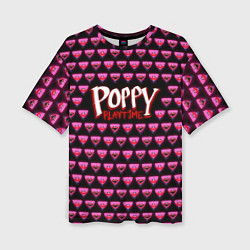 Женская футболка оверсайз Poppy Playtime - Kissy Missy Pattern - Huggy Wuggy