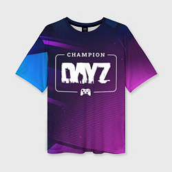 Женская футболка оверсайз DayZ gaming champion: рамка с лого и джойстиком на