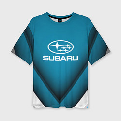 Женская футболка оверсайз Subaru - абстракция