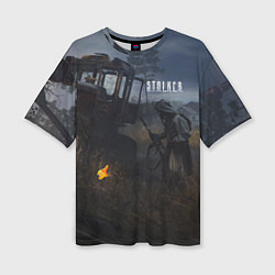 Футболка оверсайз женская STALKER Одиночка Нашёл Артефакт, цвет: 3D-принт