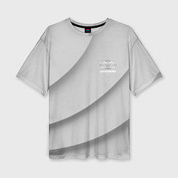 Женская футболка оверсайз Daewoo - серая абстракция
